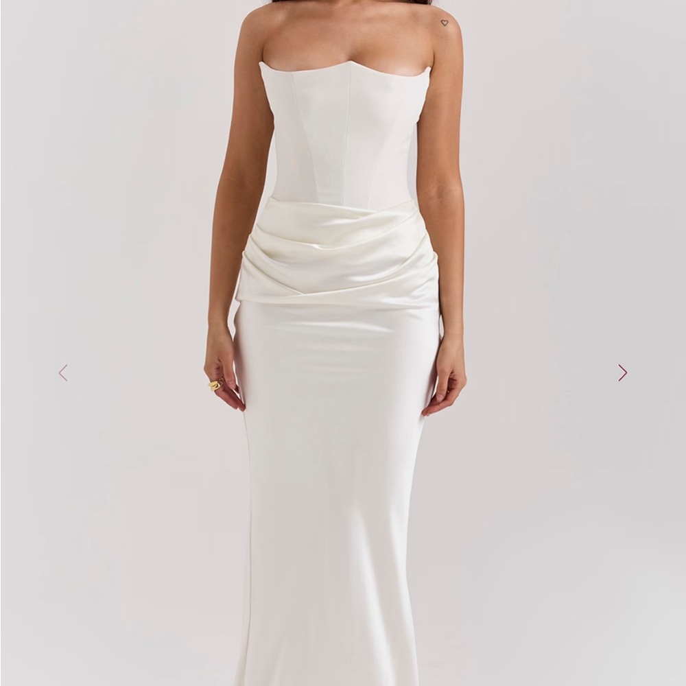House of CB Strapless Cream Dress
